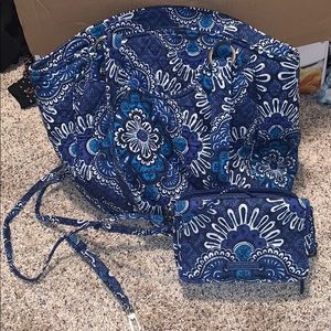 Blue patterned Vera Bradley purse set
